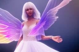 beautiful fairy very etheric, smiling, delicate colors, transparent wings, beautiful glamour dress, ultra sharp focus, 8k, unreal engine 5, extremely sharp detail, light effect, soft light atmosphere, smooth