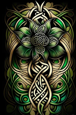 celtic tribal tattoo design of a mum flower