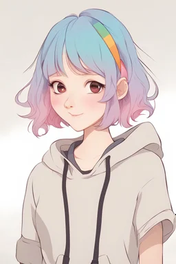 a portrait of a cute girl with colored hair in her 20s