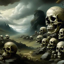 Landscape of skulls