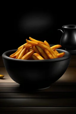 create a stunning & realistic photo of fries in bowl