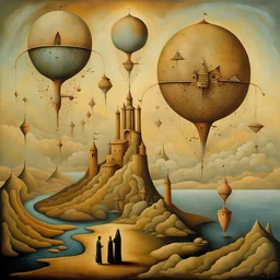 surrealist art {Caucuses, nart saga} . dreamlike, mysterious, provocative, symbolic, intricate, detailed