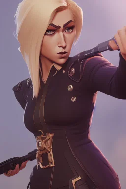 blonde woman with gun, photo realistic, highly detailed, high contrast, extremely sharp detail