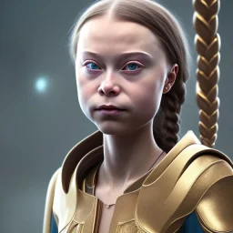  Greta Thunberg octane render, 8k, high detail, elvish, metallic fit full frame