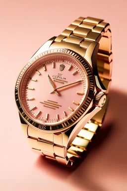 lose your eyes and picture a pink Rolex watch, reminiscent of the hues of a gentle sunrise. The soft pink dial complements the golden hour beautifully, a timepiece that radiates warmth and sophistication."