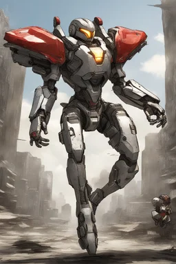 A battle iron suit with the ability to fly