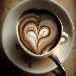 I saw the image of my love in the coffee cup
