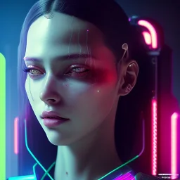 cyberpunk girl,cyberpunk 2077, ultra realistic,shiny, smooth, studio quality, octane render, Surrealism, Triadic colour scheme,glow-stick, ambient lighting,nightclub lighting, polaroid, 100mm