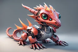 hyper realistic cute robot dragon