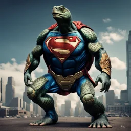 Fhoto full body, reality, Raw, animal turtle costum superman, digital art, with text "addie", intricate details, powerful composition, captivating, , trending on artstation, sharp focus, studio photo, intricate details, highly detailed, by addie_digi