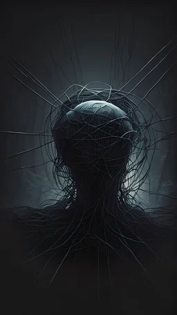 Internet network in a dark realistic style, the internet is dead, the network is monotonous, horror movie style