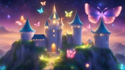 castello luminoso fate farfalleelfi stelle fiori ruscello