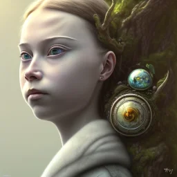  Greta Thunberg portrait karlan, rusty metal, anime, Dryad, fae, sidhe, ominous, nature, plants, wildflower, facepaint, dnd character portrait, intricate, oil on canvas, masterpiece, expert, insanely detailed, 4k resolution, retroanime style, cute big circular reflective eyes, cinematic smooth, intricate detail , soft smooth lighting, soft pastel colors, painted Renaissance style