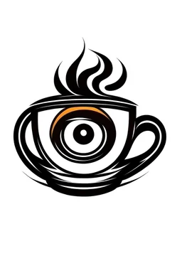 Logo the eye symbol with the coffee cup symbol