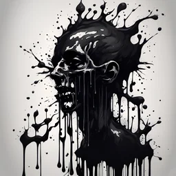 When The Darkness Comes in ink dripping art style