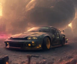 cyberpunk,landscape ,cars , cinamatic, highly detailed, close up, 4k , deep colours, gold , fire , red, purple,dark ,etheral , utopia , apocalypse,