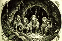 Inktober hobbit, dnd cover, 1970, dark fantasy