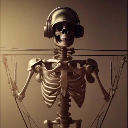 skeleton archer, steam punk, realistic, made in octane, cinematic, ultra-realistic, extremely detailed octane rendering, 8K, VRAY Super Real ar 2:3, dof photorealistic futuristic 50mm lens hard lighting dark gray tintype photograph, realistic lighting, sepia color