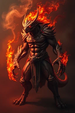 Fire beast humanoid