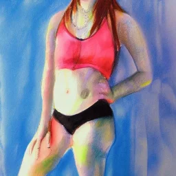 Full body portrait, painting, medium shot lady Babycore