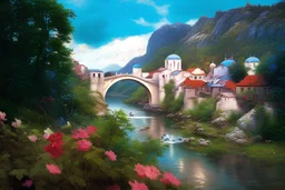 Peder Mork Monsted style, Mostar bridge