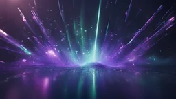 light reflections x-particles 3D cinema 4D redshift dark blue purple, touch of green, ray of light, abstract shapes, universe, surrounding, oppression