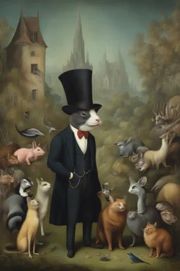 The modern ugly Rich greedy beast, Bosch painting style