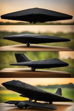 Stealth bomber made of rice crispy treats, photorealistic
