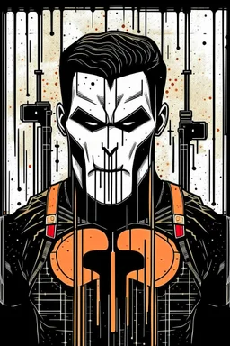 punisher sku;; in the style of Hiroshi Nagai