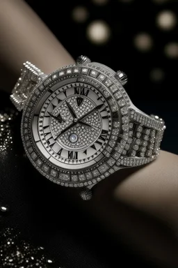 An image of a celebrity or a public figure wearing a diamond-encrusted watch, demonstrating the allure of this exquisite accessory.