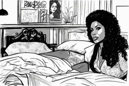 an illustration for the comic "Danger in the bedroom: Pam Grier is Coffy" by Jean-Paul Riopelle