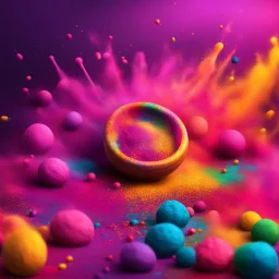 Hyper Realistic Holi Background with dramatic & cinematic ambiance