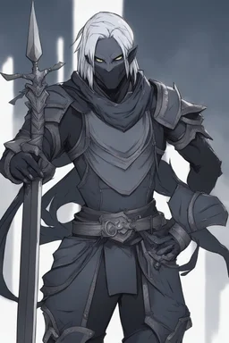 Armored man Drow from DnD by style of anime