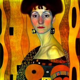 retrato de mujer bella con estilo de Gustav Klimt