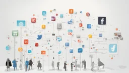 "The article's image visually encapsulates the intricate world of digital fame culture and the impact of social media on cultural interaction and learning. It embodies key symbols and elements of this culture, featuring social networks, digital icons, and the interconnected world. By directing the spotlight on these elements, the image aims to highlight the article's content, encouraging readers to pause and explore its ideas and analysis."