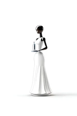 perfume in the form of a manikin with animation on a white background