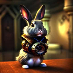 steampunk rabbit,steampunk style,shallow depth of field, close up, macro lens, cinematic, unreal engine ultra detailed, by japbun2-40