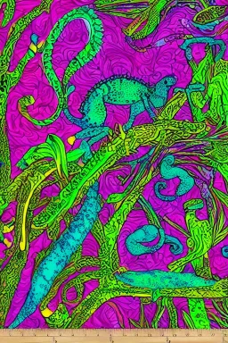 neon color chameleon psychedelic