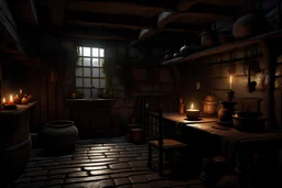 средневековая кухня ведьмы в темном ключе