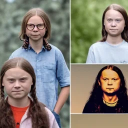  Greta Thunberg portrait as the musical band the BeeGees