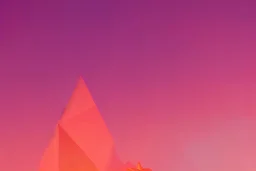 orange triangles, pink triangles, geometric details, sunrise, painting