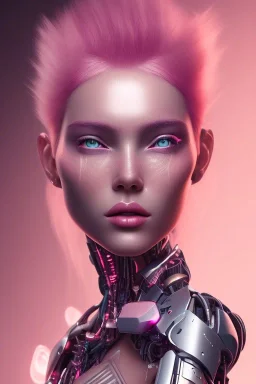 cyborg, pink hair,seven , perfekt, real, dream