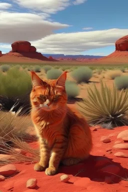 gato colorado, dentro de el lejano oeste. clima desértico, flora y fauna autóctona