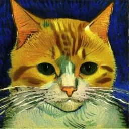 Portrait of a cat by Van Gogh