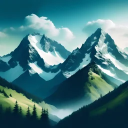 create a nice image of beautiful mountains that i can use in an album cover