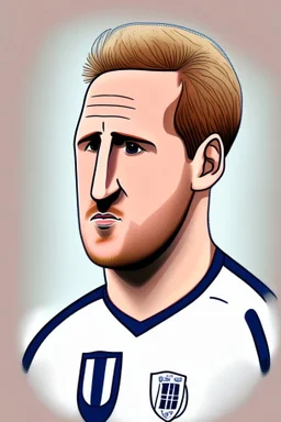 Harry Kane English football player cartoon 2d