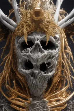 Realistic anime black metal corpsepaint Slipknot mask god with golden crown full