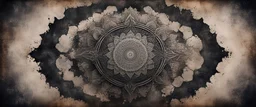 Hyper Realistic Grunge Rustic Grungy Mandala with realistic small wall cracks & dark vignette effect