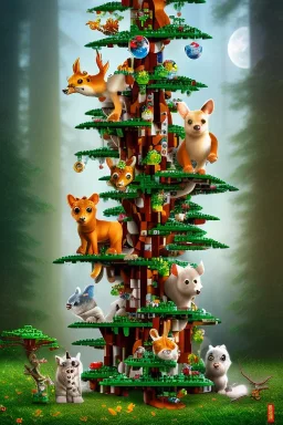 lego tree forest animals children