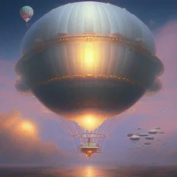 Aerostat and Zeppelin , microscopic image by electron microscope, art by Thomas kinkade,Anna Dittman,Dan Mumford,Killian Eng,Greg Rutkowski